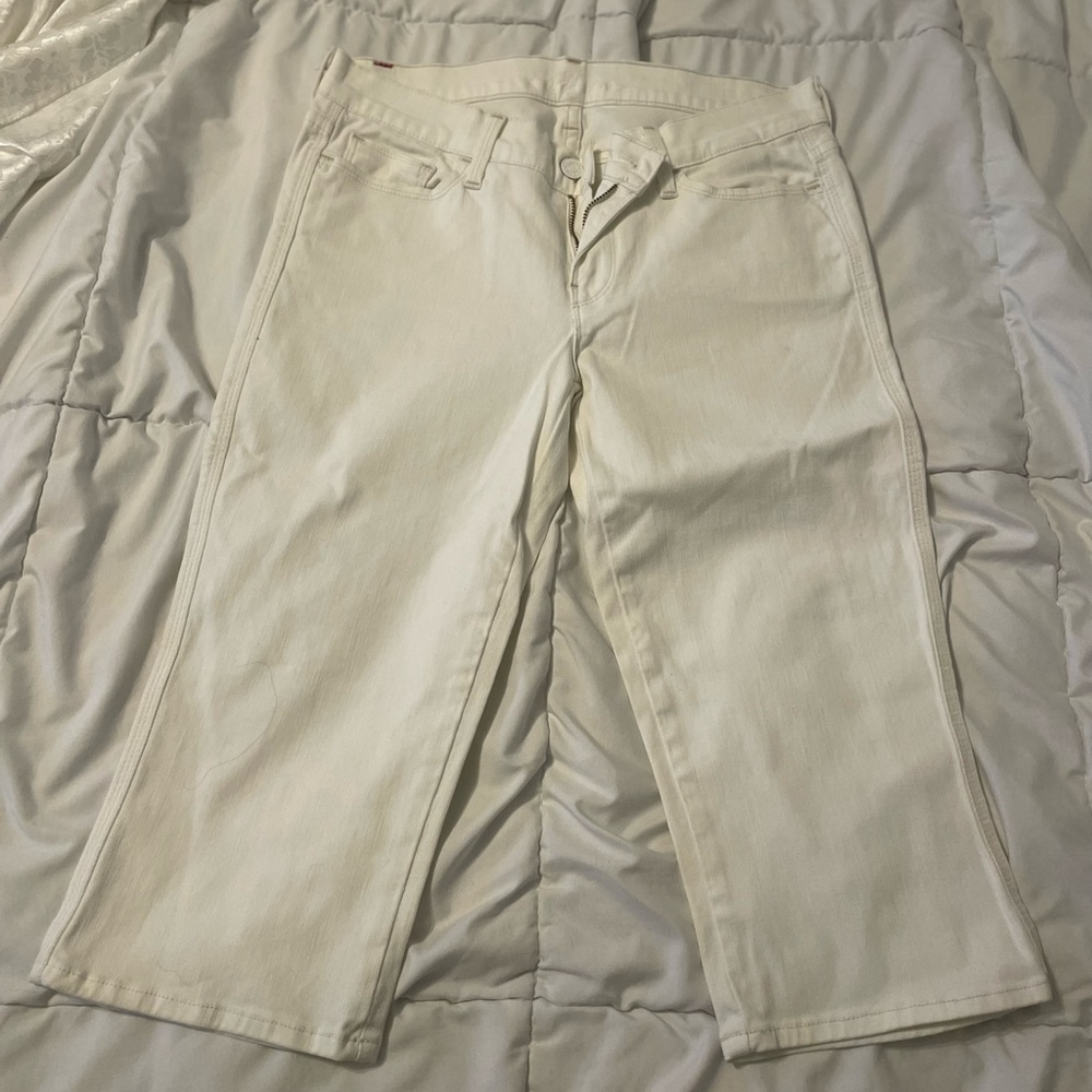7 for all mankind White denim capris